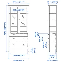 Dulap cu vitrină Ikea Hemnes 3 PAL / Light Brown photo 2