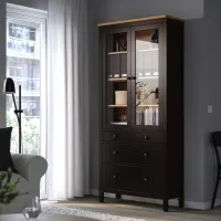 Dulap cu vitrină Ikea Hemnes 3 PAL / Light Brown photo 3