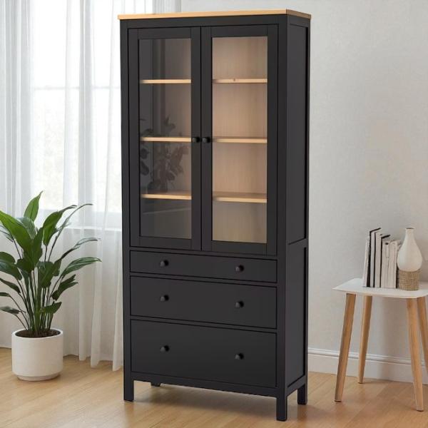 Dulap cu vitrină Ikea Hemnes 3 PAL / Light Brown photo 5