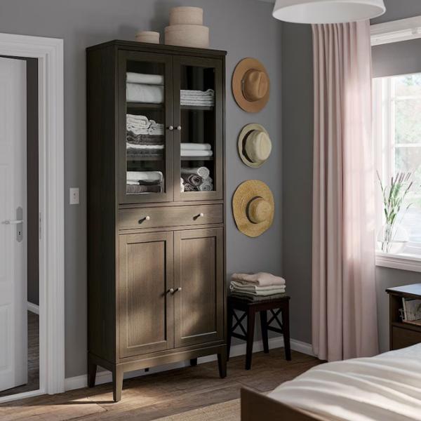 Dulap cu vitrină Ikea Idanas Sticlă / Dark Brown photo 2 Dulap cu vitrină Ikea Idanas Sticlă / Dark Brown photo 2
