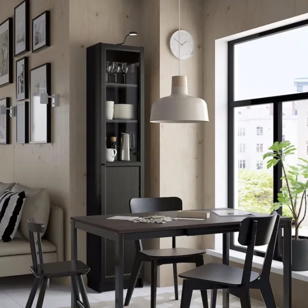 Витрина для гостиной Ikea Billy/Oxberg ДСП / Черный photo 3
