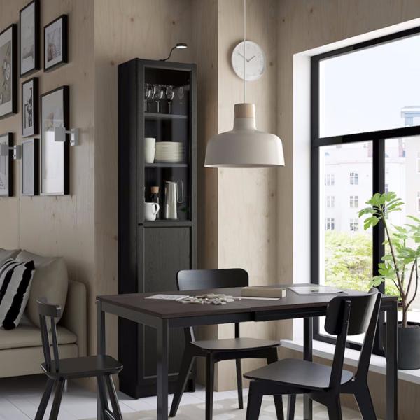 Витрина для гостиной Ikea Billy/Oxberg ДСП / Черный photo 3
