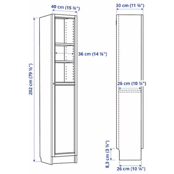 Витрина для гостиной Ikea Billy/Oxberg ДСП / Черный photo 6