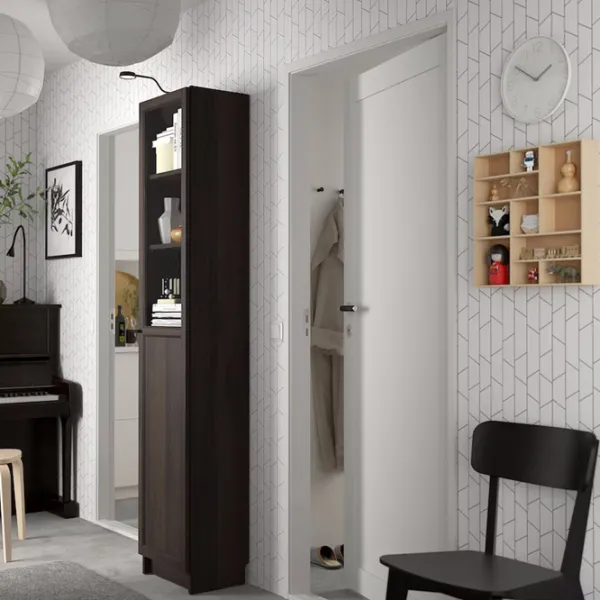 Витрина для гостиной Ikea Billy/Oxberg ДСП / Темно Коричневый photo 2
