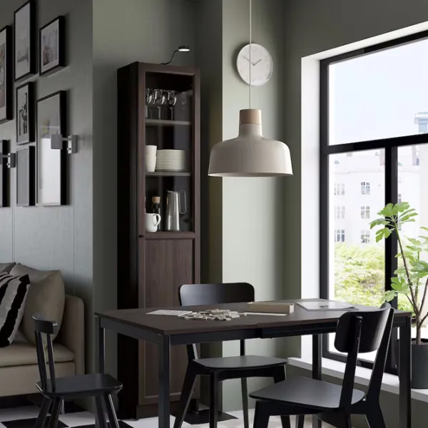 Витрина для гостиной Ikea Billy/Oxberg ДСП / Темно Коричневый photo 6