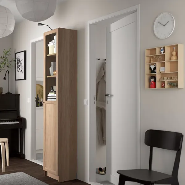 Витрина для гостиной Ikea Billy/Oxberg ДСП / Oak photo 2