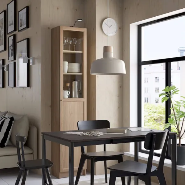 Витрина для гостиной Ikea Billy/Oxberg ДСП / Oak photo 3