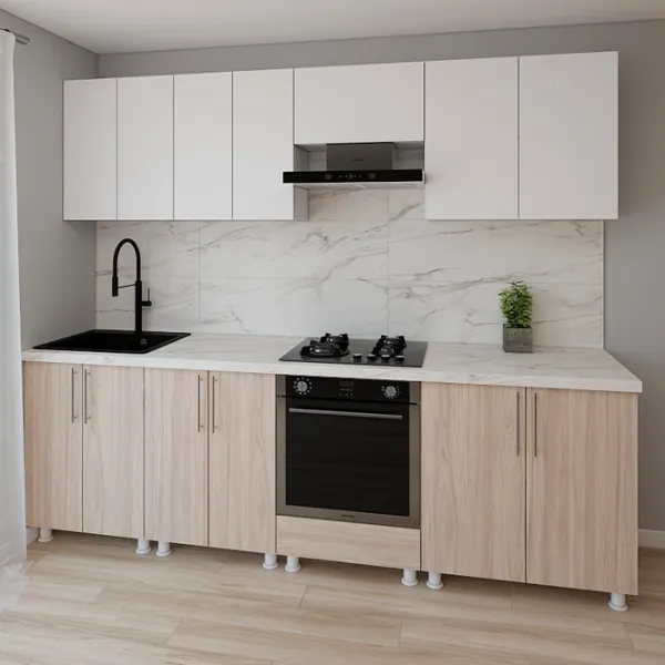 Кухня Smartex K3 ДСП меламин / Светлый Дуб photo 2 Кухня Smartex K3 ДСП меламин / Светлый Дуб photo 2