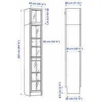 Dulap cu vitrină Ikea Billy/Oxberg PAL / Black photo 6