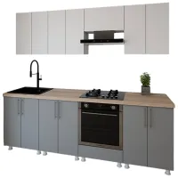 Кухня Smartex K3 ДСП меламин / Серый 