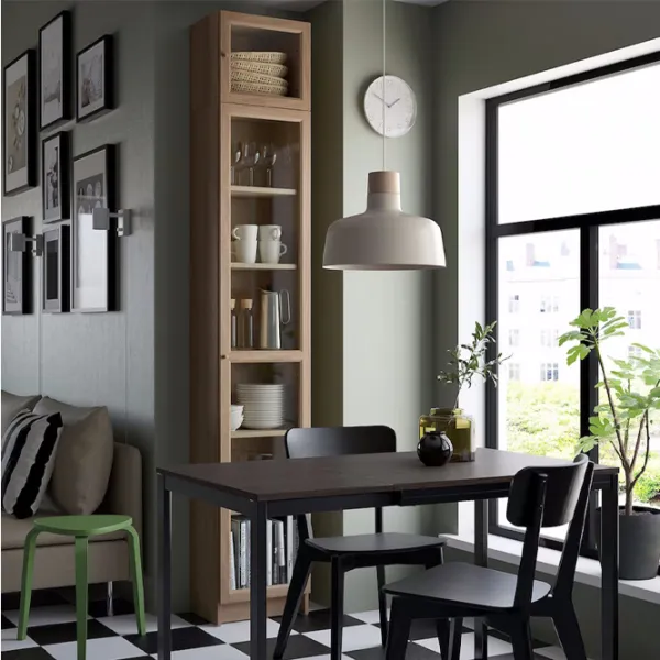 Dulap cu vitrină Ikea Billy/Oxberg PAL / Oak photo 2