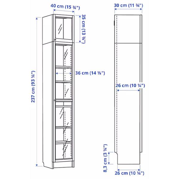 Dulap cu vitrină Ikea Billy/Oxberg PAL / Oak photo 5