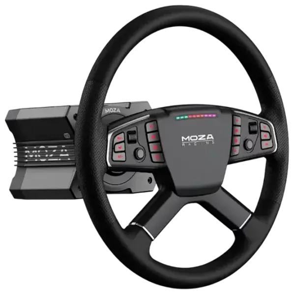 Volan Moza Racing R5 V2 Trucking Bundle Cu fir / 14 buttons / Black photo 4