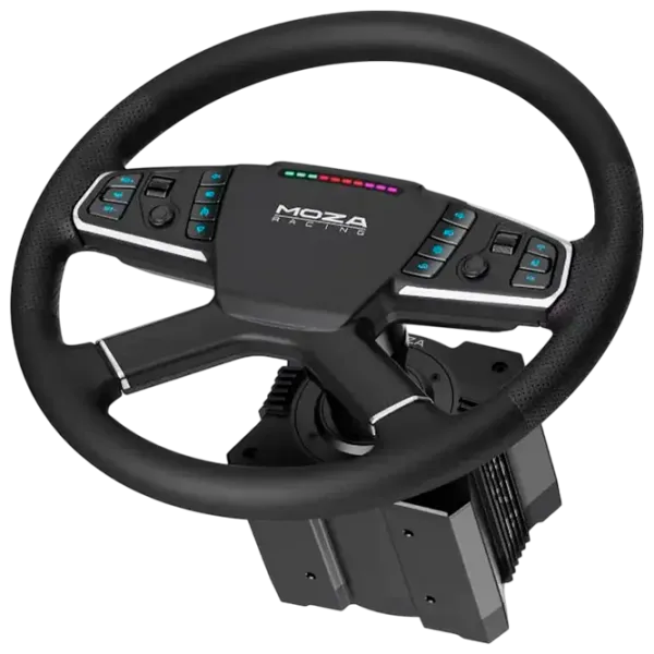 Volan Moza Racing R5 V2 Trucking Bundle Cu fir / 14 buttons / Black photo 6