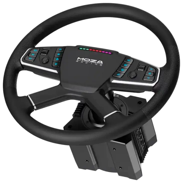 Volan Moza Racing R5 V2 Trucking Bundle Cu fir / 14 buttons / Black photo 6