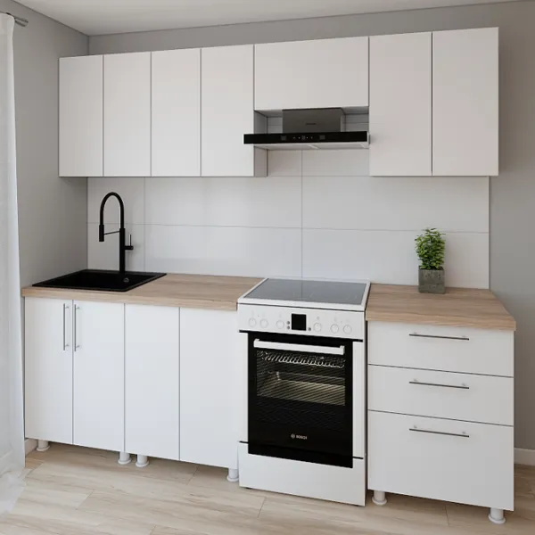 Кухня Smartex K2 ДСП меламин / White photo 2 Кухня Smartex K2 ДСП меламин / White photo 2