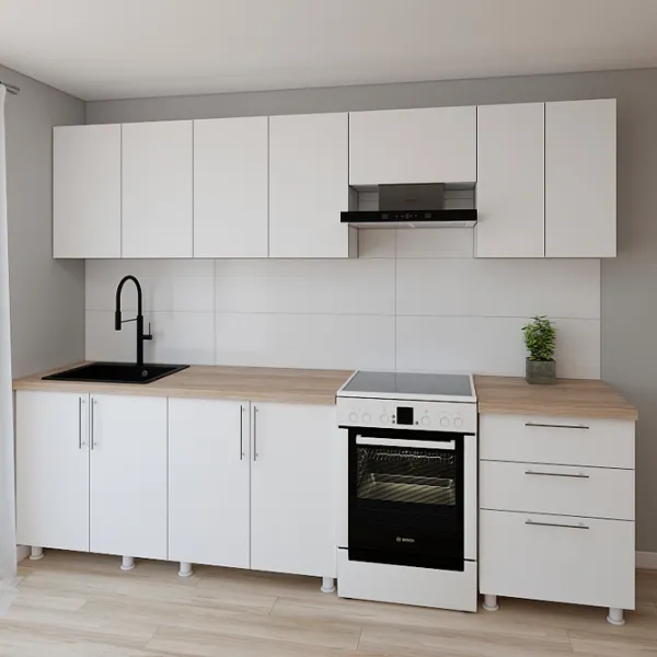 Кухня Smartex K2 ДСП меламин / White photo 2 Кухня Smartex K2 ДСП меламин / White photo 2