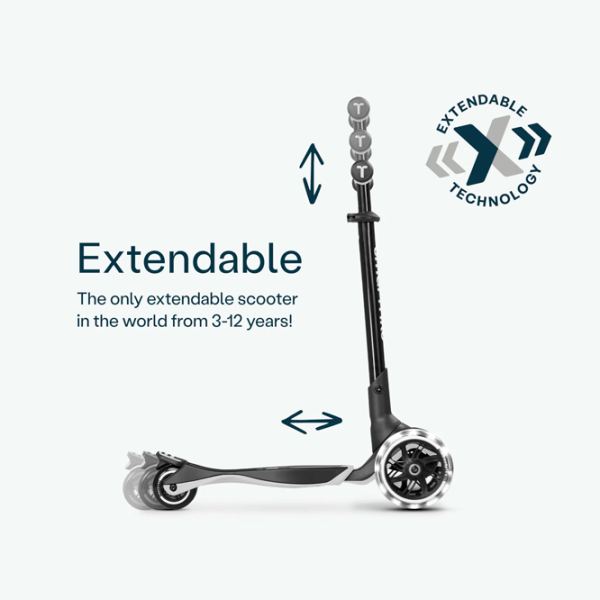 Trotinetă pentru copii cu trei roți SmarTrike Xtend Scooter Ride-on (12M-12Y) 50 kg/ Gray photo 6