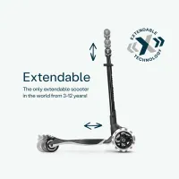 Trotinetă pentru copii cu trei roți SmarTrike Xtend Scooter Ride-on (12M-12Y) 50 kg/ Gray photo 6
