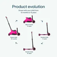 Trotinetă pentru copii cu trei roți SmarTrike Xtend Scooter Ride-on (12M-12Y) 50 kg/ Pink photo 3