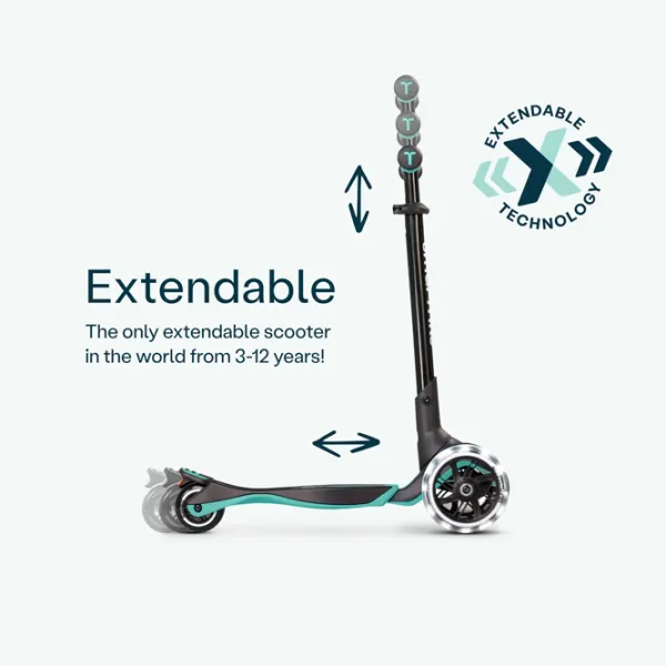 Trotinetă pentru copii cu trei roți SmarTrike Xtend Scooter Ride-on (12M-12Y) 50 kg/ Green photo 6