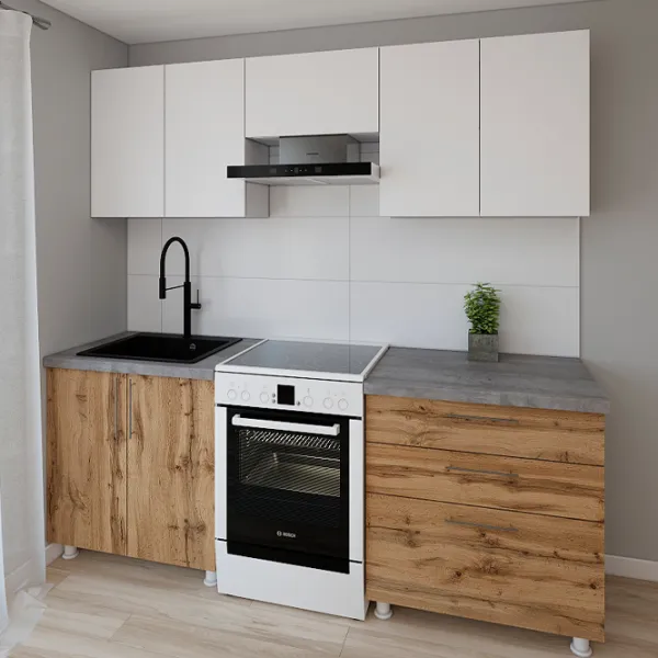 Кухня Smartex K2 ДСП меламин / Дуб темный photo 2 Кухня Smartex K2 ДСП меламин / Дуб темный photo 2