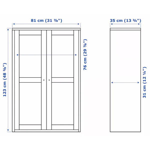 Dulap cu vitrină Ikea Havsta PAL / White photo 2