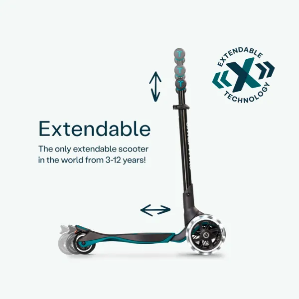 Trotinetă pentru copii cu trei roți SmarTrike Xtend Scooter Ride-on (12M-12Y) 50 kg/ Teal photo 6