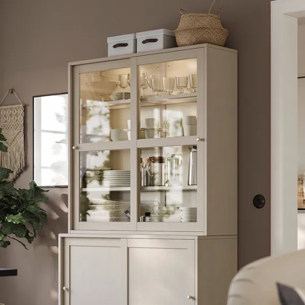 Dulap cu vitrină Ikea Havsta PAL / Gray-Beige photo 3