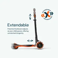 Trotinetă pentru copii cu trei roți SmarTrike Xtend Scooter (3Y-12Y) / Orange photo 4