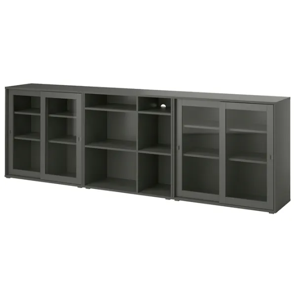 Dulap cu vitrină Ikea Vihals PAL / Dark grey photo 1
