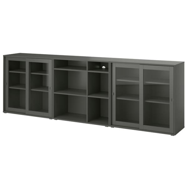 Dulap cu vitrină Ikea Vihals PAL / Dark grey photo 1