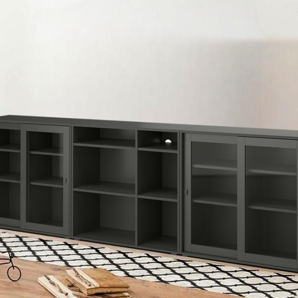 Dulap cu vitrină Ikea Vihals PAL / Dark grey photo 2