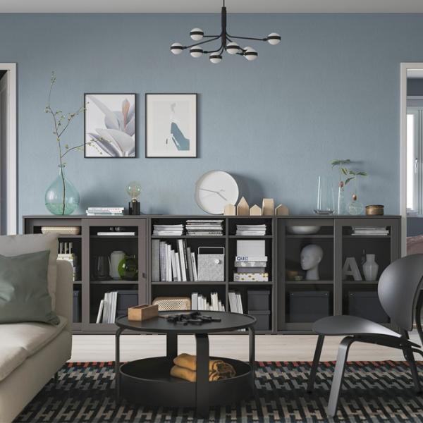 Dulap cu vitrină Ikea Vihals PAL / Dark grey photo 5