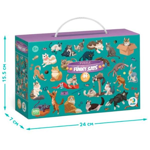 Puzzle DoDo Funny Cats 5+/ Количество деталей: 100 photo 2