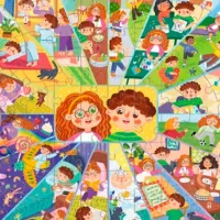 Puzzle DoDo Daily Routines 5+/ Количество деталей: 100 photo 4