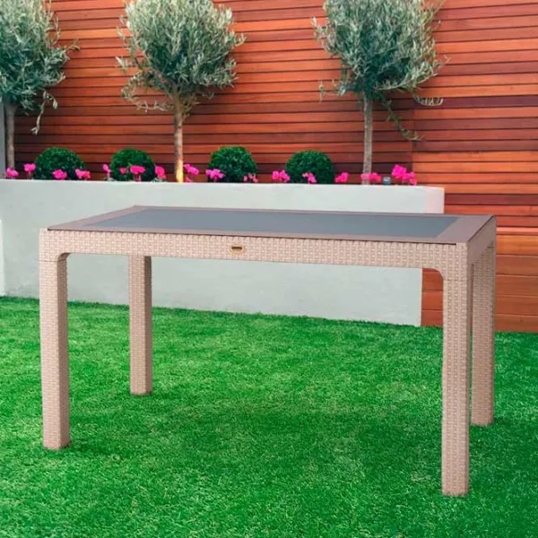Masă de grădină Heniver Rattan Table Dreptunghiular / Gray Cappucino photo 2