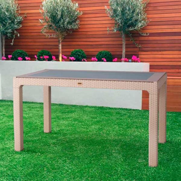 Masă de grădină Heniver Rattan Table Dreptunghiular / Gray Cappucino photo 2