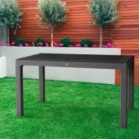 Masă de grădină Heniver Rattan Table Dreptunghiular / Gray Anthracite photo 3