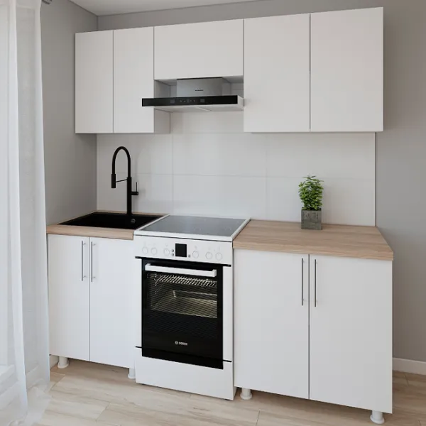 Кухня Smartex K1 ДСП меламин / White photo 2