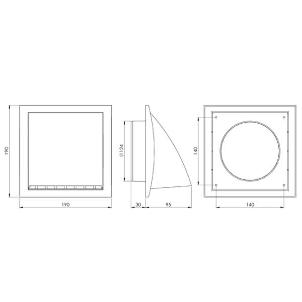 Grilă de ventilare Europlast ND12FVP Plastic / Grey photo 2