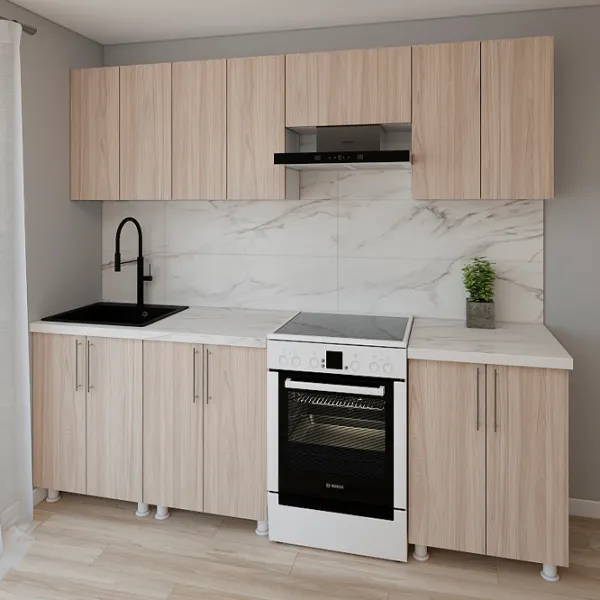 Кухня Smartex K1 ДСП меламин / Светлый Дуб photo 2 Кухня Smartex K1 ДСП меламин / Светлый Дуб photo 2