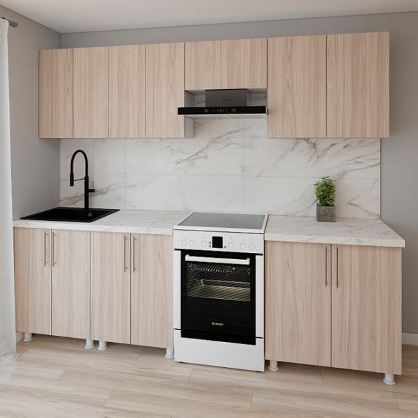 Кухня Smartex K1 ДСП меламин / Светлый Дуб photo 2 Кухня Smartex K1 ДСП меламин / Светлый Дуб photo 2