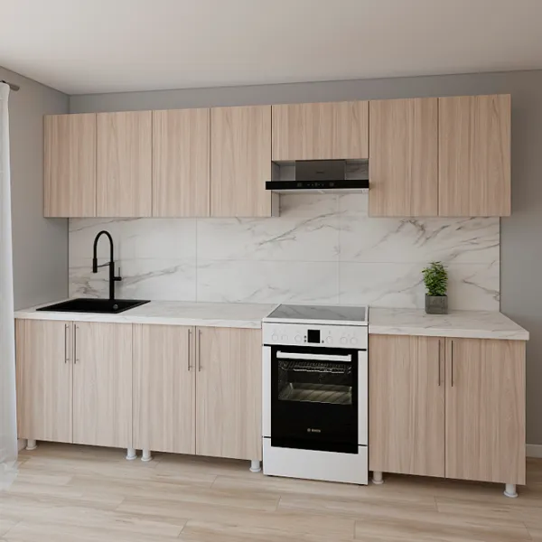 Кухня Smartex K1 ДСП меламин / Светлый Дуб photo 2 Кухня Smartex K1 ДСП меламин / Светлый Дуб photo 2