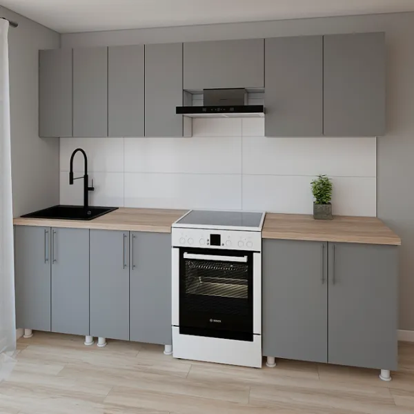 Кухня Smartex K1 ДСП меламин / Серый  photo 2