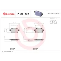 Plăcuțe de frână Brembo P 23 133 Spate / Disk photo 2