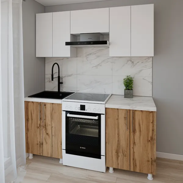 Кухня Smartex K1 ДСП меламин / Дуб темный photo 2 Кухня Smartex K1 ДСП меламин / Дуб темный photo 2
