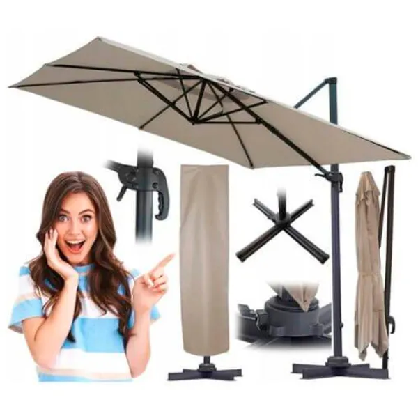 Umbrelă de grădină Ekspand Roma Black Brown photo 3