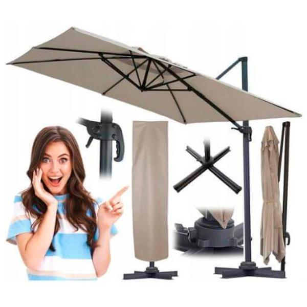 Umbrelă de grădină Ekspand Roma Black Brown photo 3