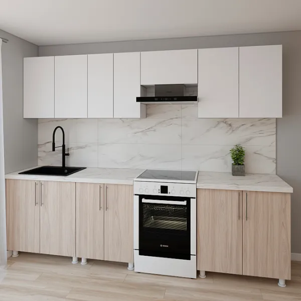 Кухня Smartex K1 ДСП меламин / Светлый Дуб photo 2 Кухня Smartex K1 ДСП меламин / Светлый Дуб photo 2